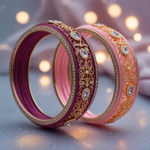 Bridal silk thread bangles with elegant handcrafted design