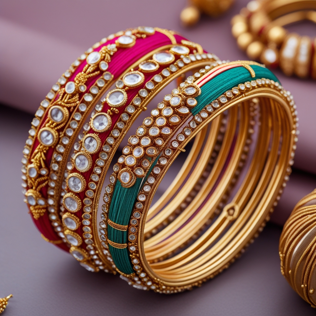 Wedding silk thread bangles with traditional finish