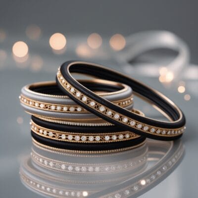Handcrafted silk bangles with gold accents
