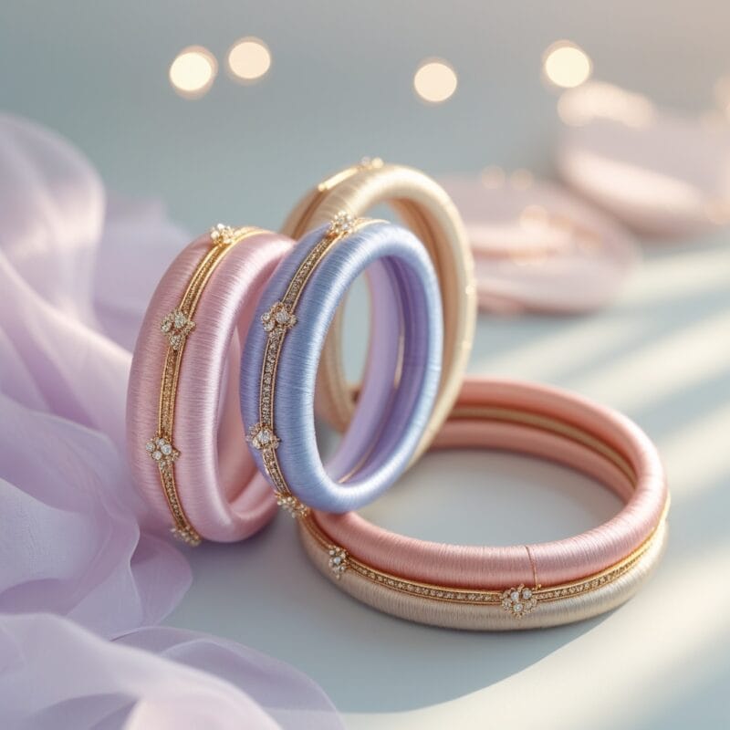 Handcrafted silk bangles designed to shine at Sangeet events