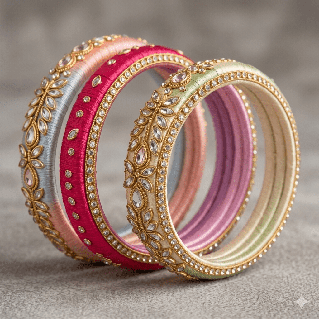 pastel bridal silk thread bangles Pastel silk thread bangles for wedding