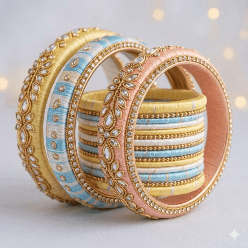 Trendy silk thread bangles for modern bridal styling