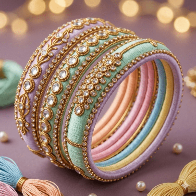 Trendy pastel silk thread bangles design for 2026 fashion