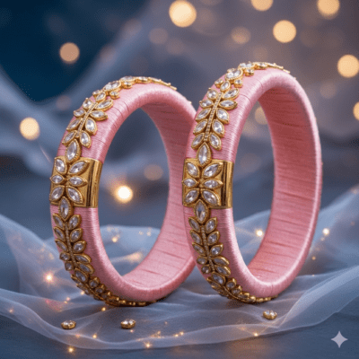 Stylish Kundan Silk Thread Bangles for special occasions