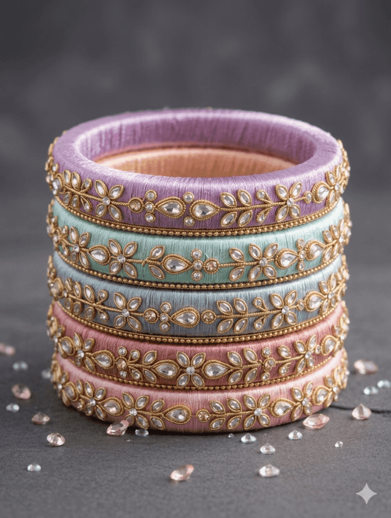 contemporary silk thread bangles colorful design