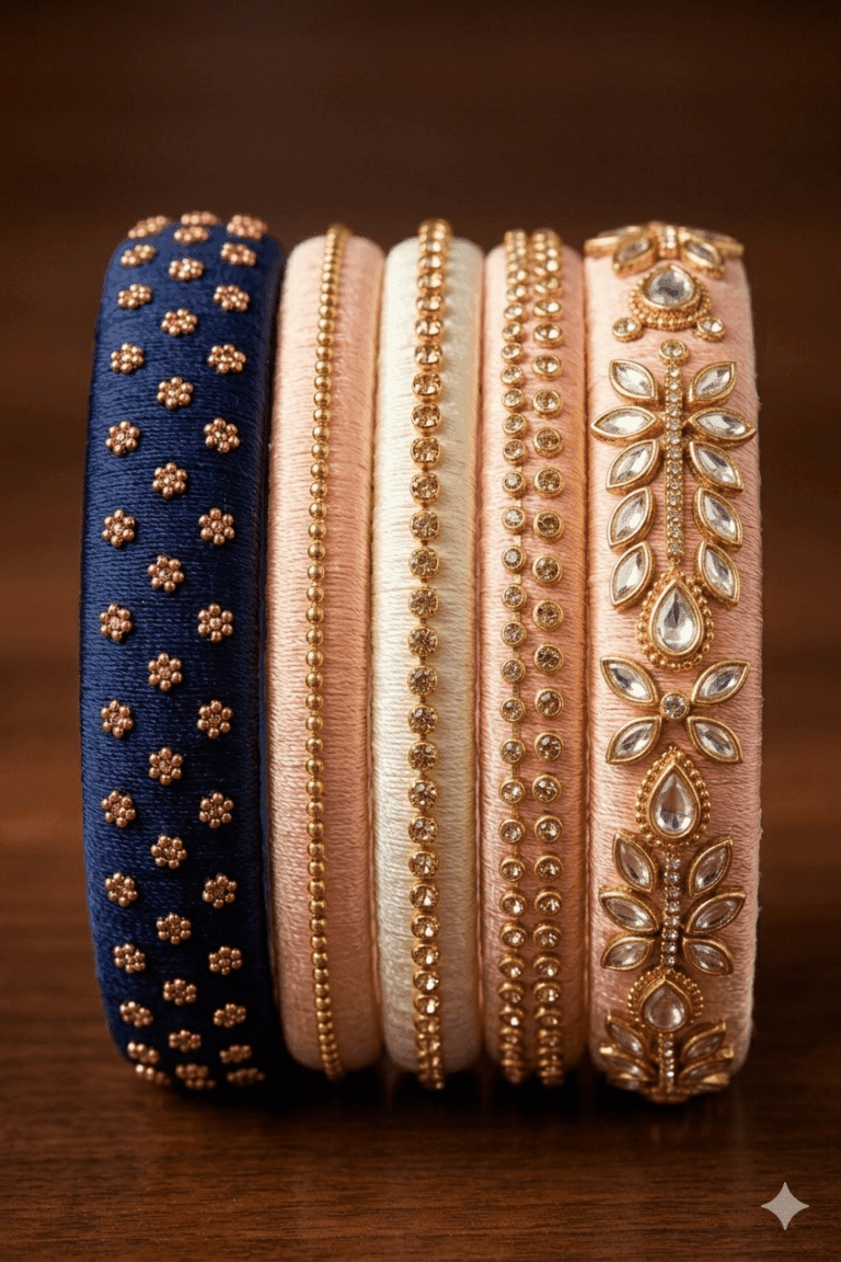 pastel silk thread bangles soft color design