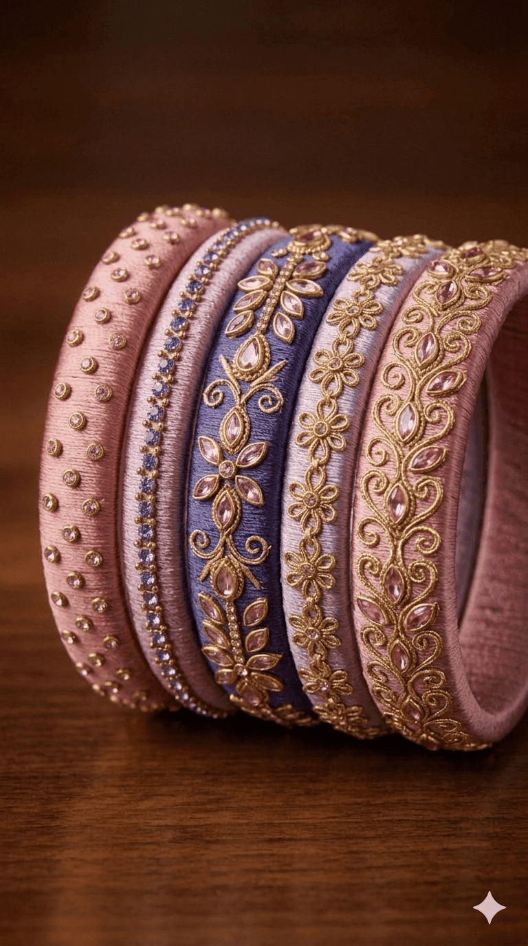 vibrant silk thread bangles ethnic fashion