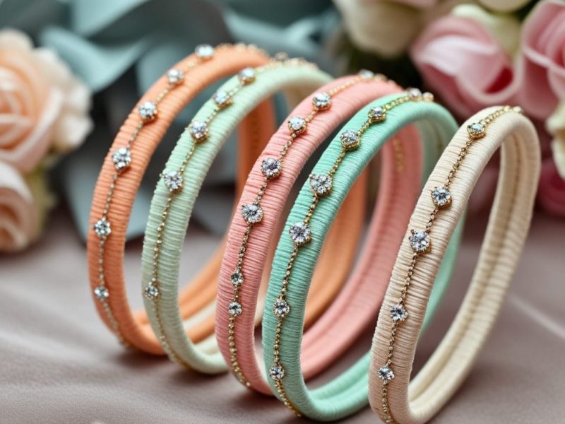 Minimal modern handmade silk bangles for office wear