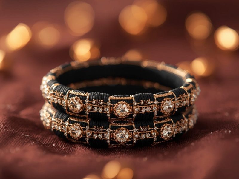Elegant silk bangles styled for evening wear