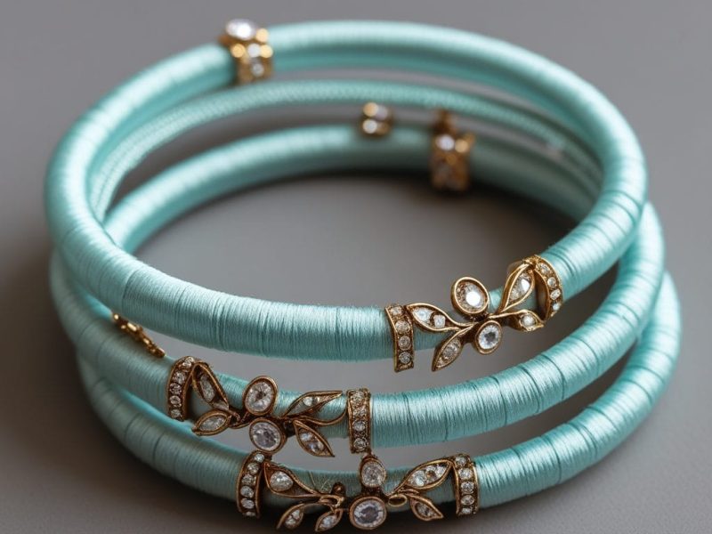 Lightweight handcrafted modern tradition silk bangles for daily fashion