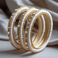Silk thread bangles for bride in wedding style