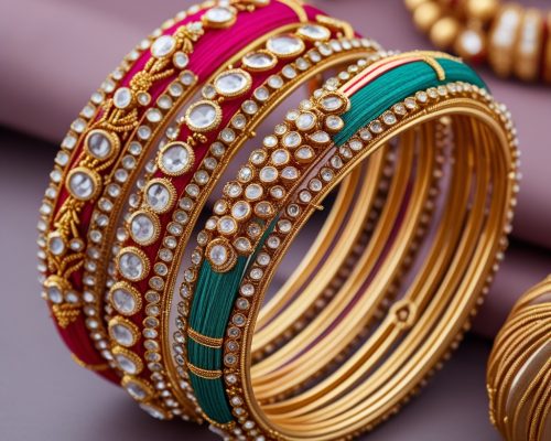 Wedding silk thread bangles with traditional finish