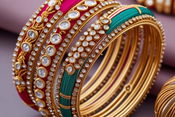 Wedding silk thread bangles with traditional finish