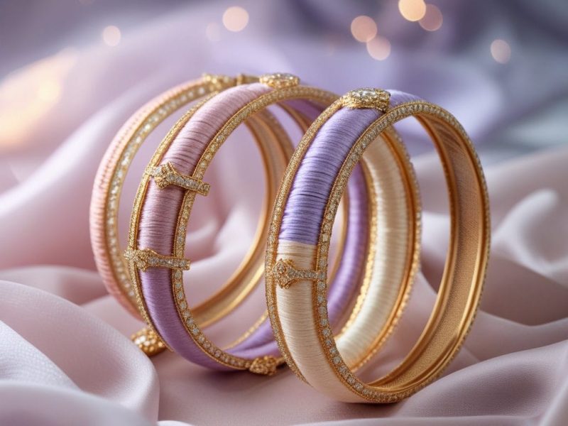 Trending bridal silk bangles 2025 with metallic accents